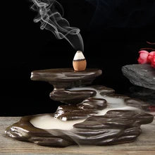 Классическая керамическая курильница для благовоний+ 5 конусов для благовоний с обратным потоком