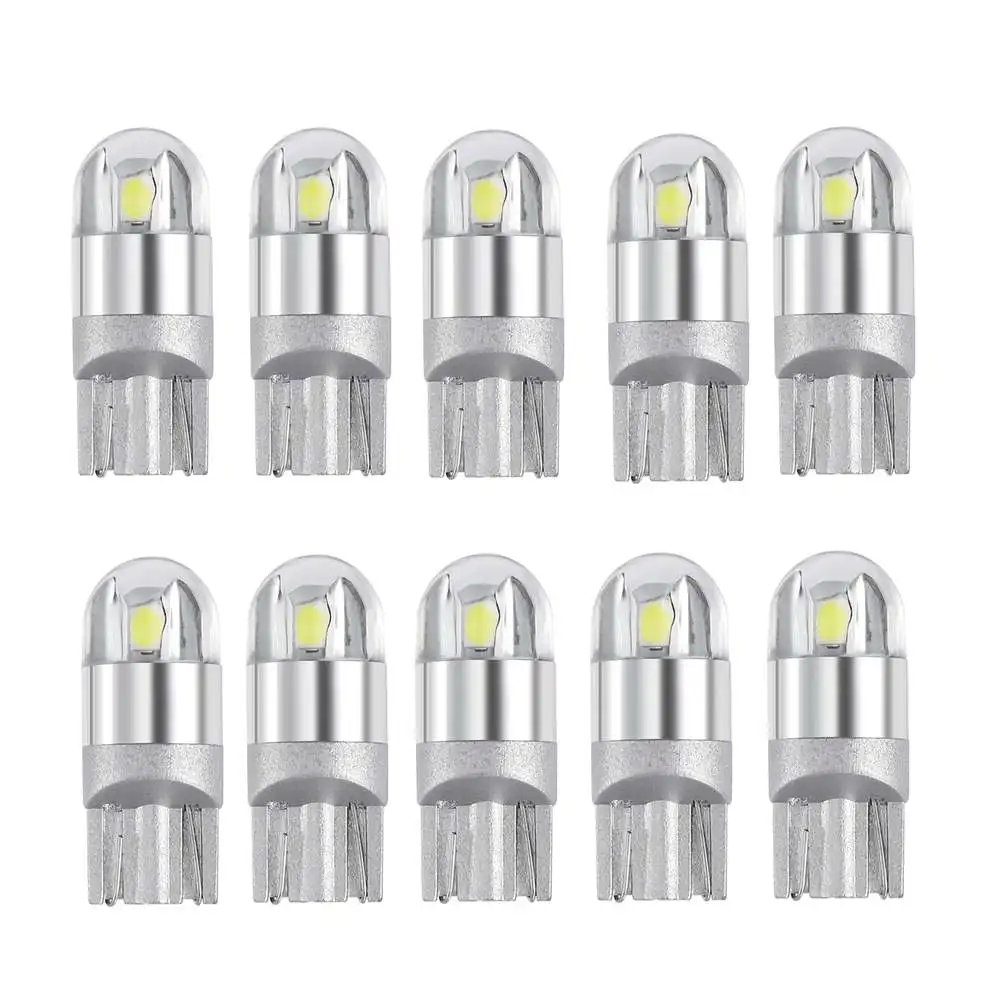 

10PCS T10 3030 2SMD W5W T10 Automotive LED Bulbs 194 168 501 Wide Light Interior Bulb 6000K For Auto Car Motorcycle 12V