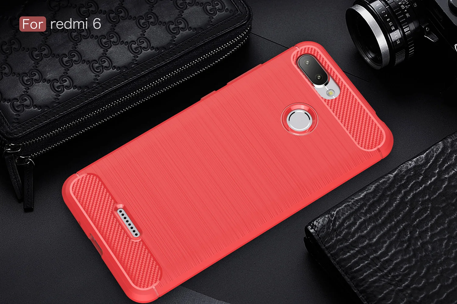 Чехол для Xiaomi Redmi 6 Xiomi Redmi 6, противоударный чехол из углеродного волокна для телефона xaomi Redmi 6, мягкий силиконовый бампер из ТПУ, чехол