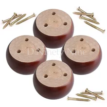 4 шт. 96x96x50 мм красный коричневый Эвкалипт-деревянная круглая мебель ножки ноги 100 кг нагрузка вес для диванов шкафы столы кровать