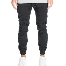 Kostenloser Versand Männer Jogger Schlanke Modedesign Dünne JeansElastic Manschette Drop Gabelung Kordelzug Biker Jogger Hosen Für Männer