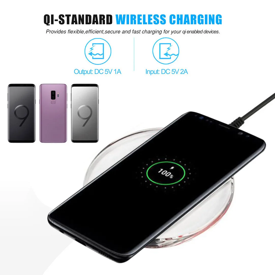 

High Recommend Portable Qi Wireless Power Charger Charging Pad For Samsung Galaxy S9/S9 Plus phone charger mobile charger