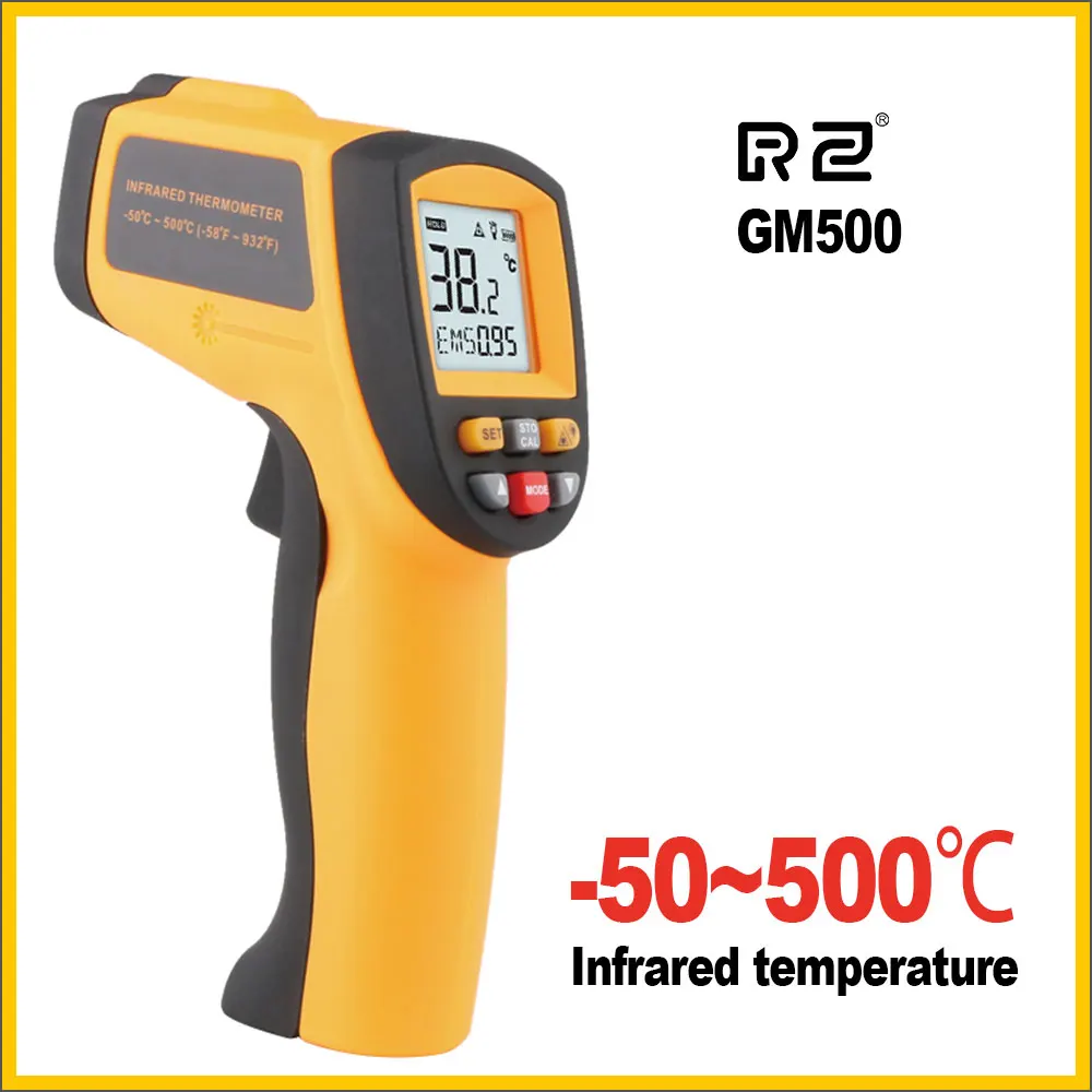 

Digital Handheld Gun Non Contact Infrared Thermometer Laser Pyrometer Professional Industrial Temperature Gun Ir GM500