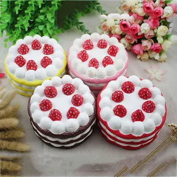 

Besegad 11.5* 7CM Big Jumbo Kawaii Strawberry Cake Bread Ice Cream Squishy Squeeze Slow Rising Toy for Relieves Stress Anxiety