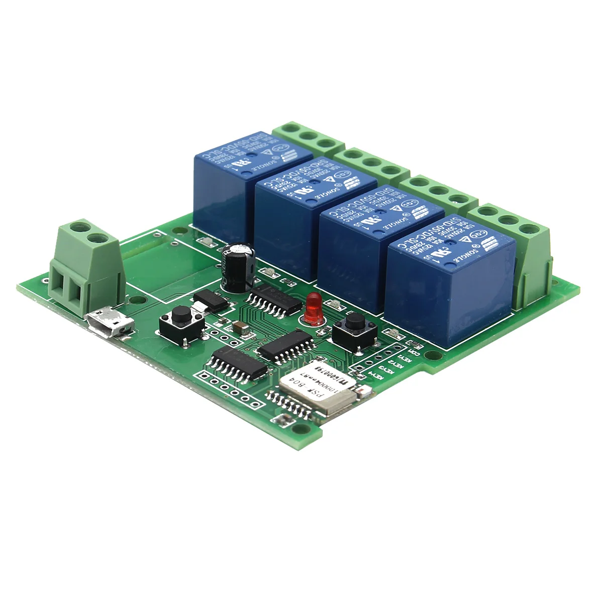

USB 5V Or DC 5V DIY 4 Channel Jog Inching Self-locking WIFI Wireless Smart Home Switch APP Remote Control New