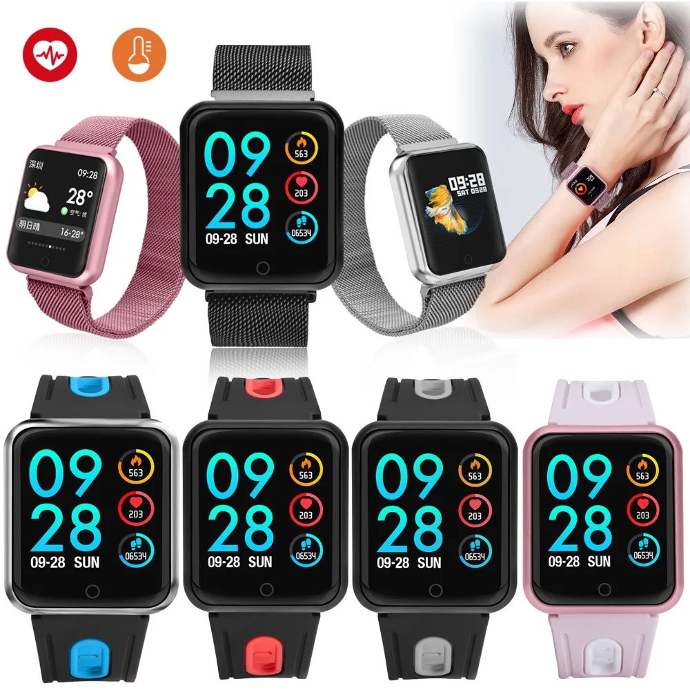 

Women Men 1.3" HD Screen Bluetooth Smart Watch Sports Heart Rate Tracker Bracelet For Android iOS Samsung S10 S10e Huawei P30