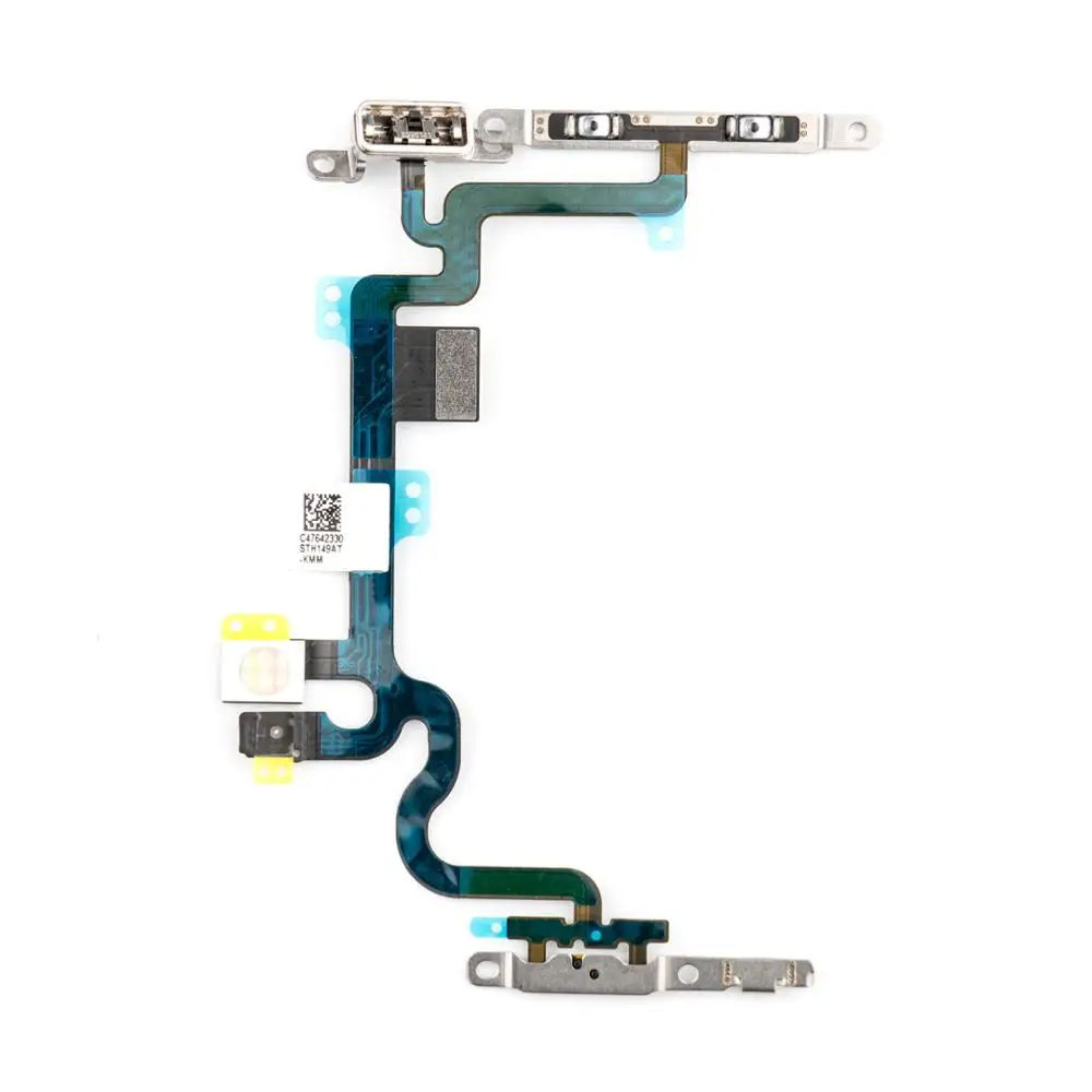 5Pcs Original New Power Volume Button Flex Cable With Metal Bracket For