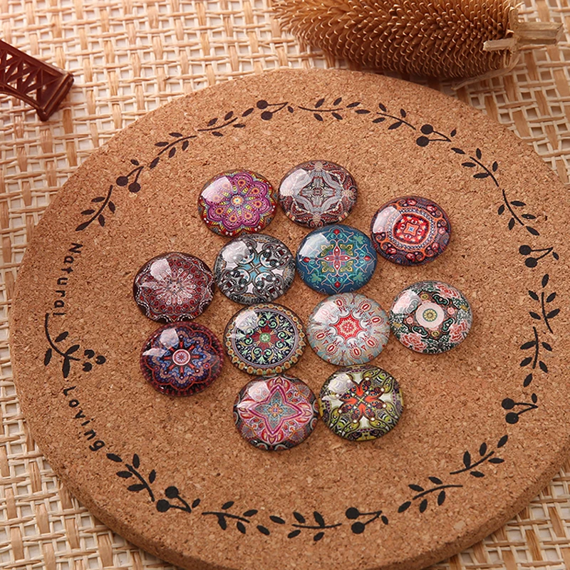 Beautiful Pattern Photo Glass Cabochon 10mm 12mm 14mm 18mm 20mm 25mm round dome flatback jewelry cameo findings