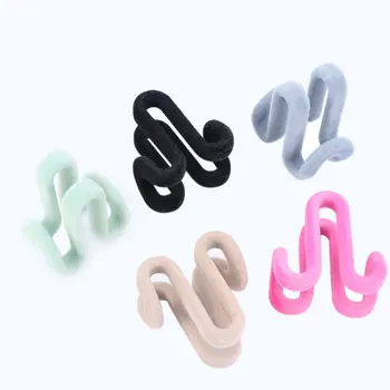 

3 Pcs Plastic Flocking Dual Hook For Multifunctional Portable Hooks Clothes Bags Hanger Drying Rack Wardrobe Storage Rack Hook