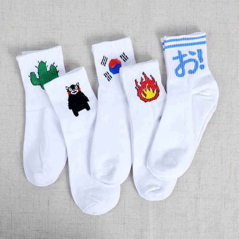 Женские Носки с рисунком персонажами из мультфильмов хлопковые носки Harajuku милые