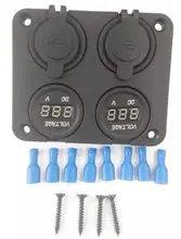 Genuine 4-hole 4-in-1 Car Charger + conversion + voltmeter + power female cigarette lighter assembly integrally mounted