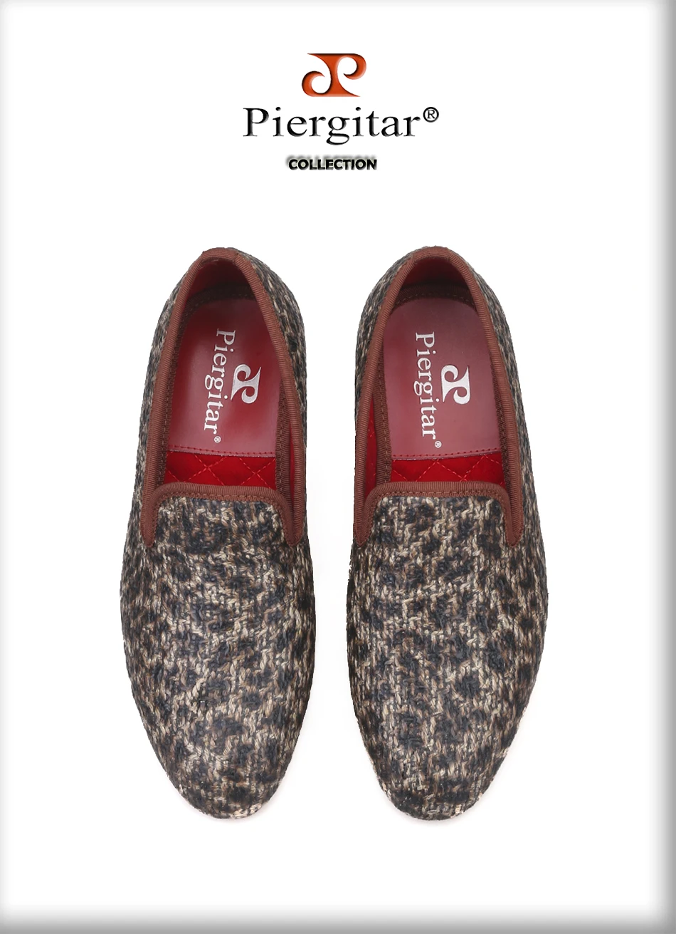 Piergitar/Новинка; стильные мужские мокасины ручной работы с леопардовым узором; Модные мужские повседневные туфли в британском стиле; комнатные туфли