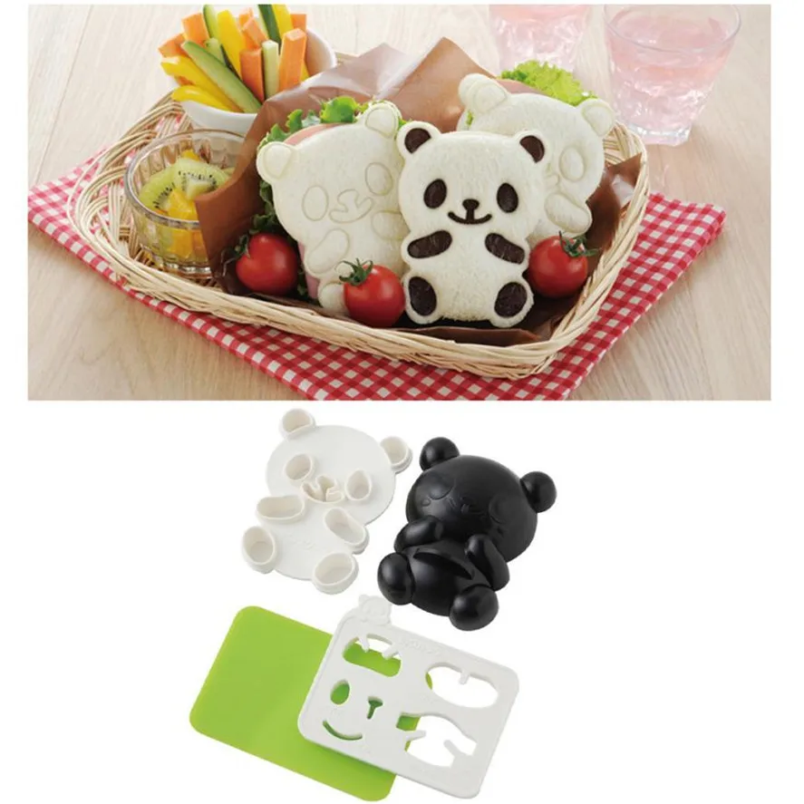 

New TENSKE 4pcs Rice Ball Molds Sushi Panda Maker Mould Spoon Kitchen Cooking Utensil Tools Set DIY Cartoon Cake Mould Tools 20