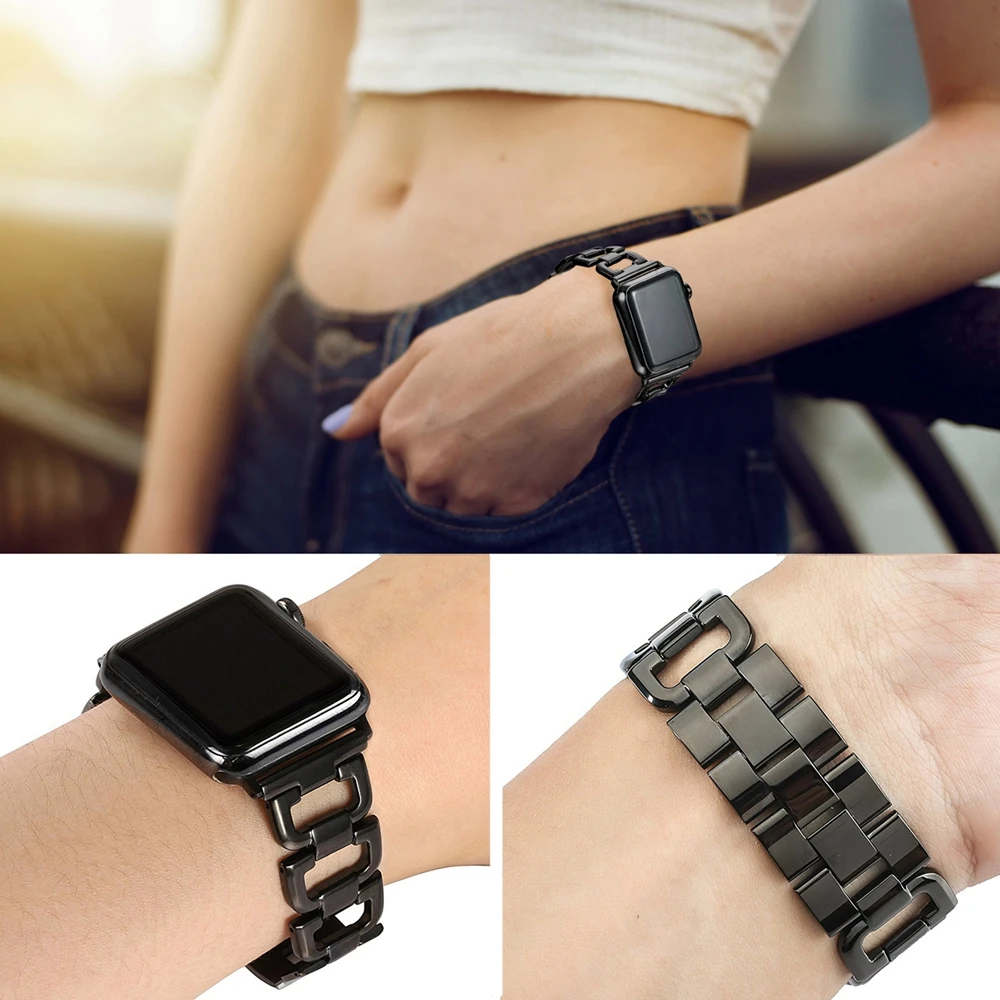 Ремешок D типа для Apple Watch Band 4 3 iwatch 42 мм 38 44 40 аксессуары часов браслет из