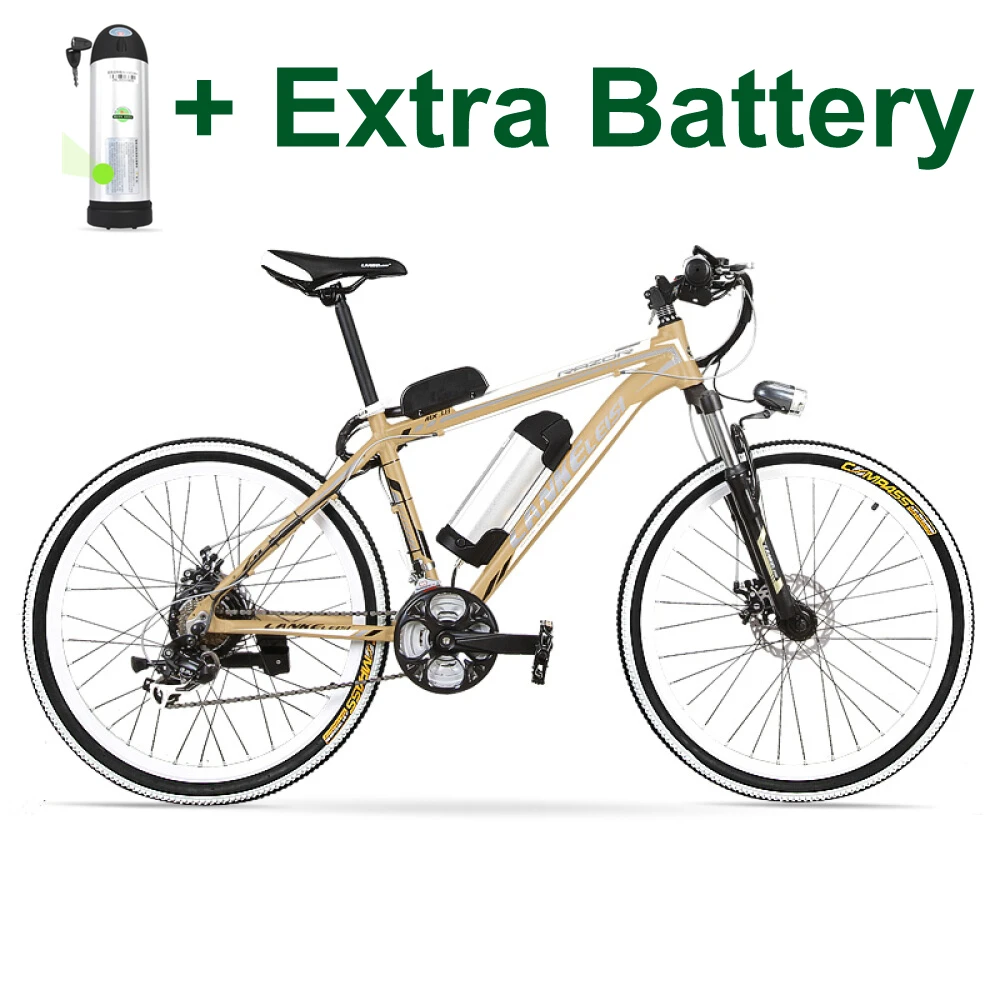 MX3.8 48 В 10Ah большая энергетическая батарея горный велосипед, 21 скорость, 26 дюймов* 1,95 колеса, рама из алюминиевого сплава, электрический велосипед - Цвет: Golden Plus