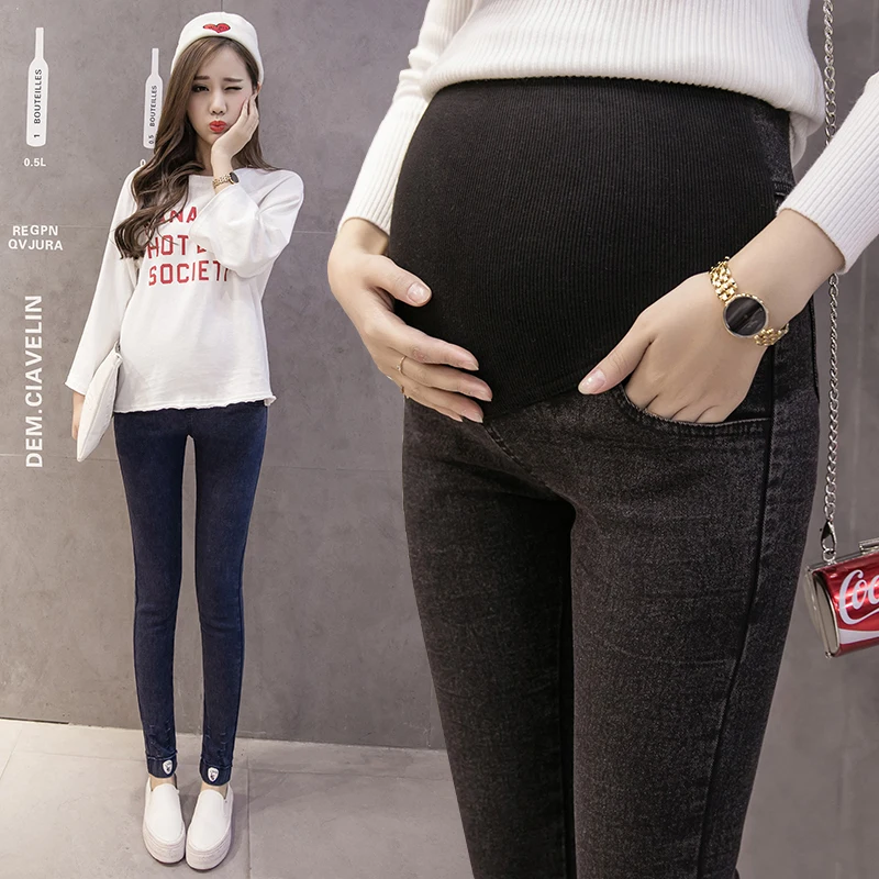 Fashion Pregnancy Pants Clothes For Pregnant Women Denim Jeans Elastic ...