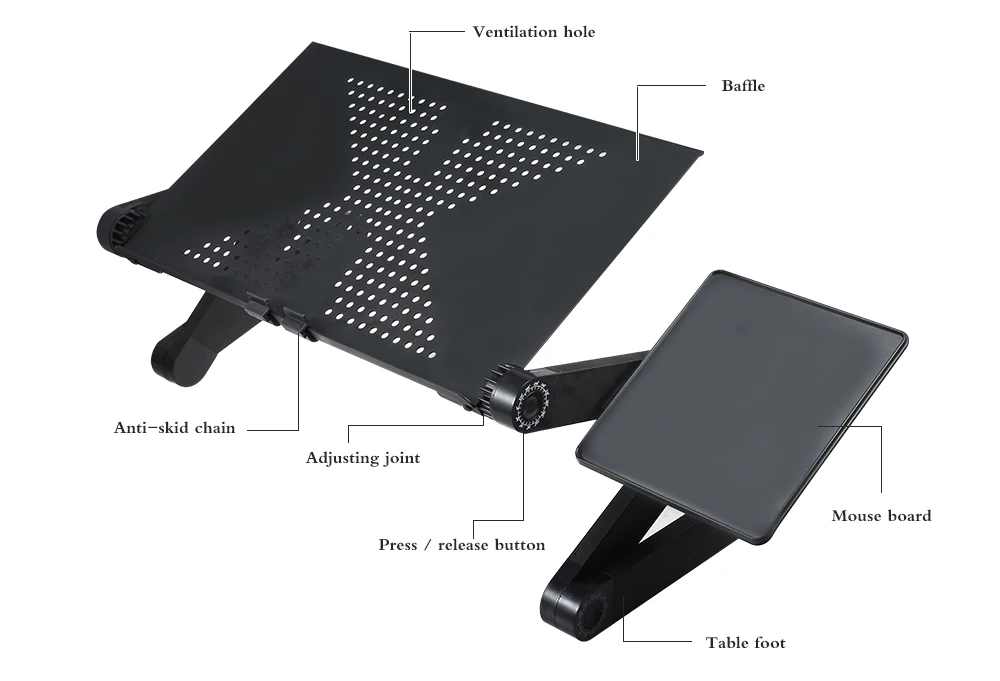 Регулируемый стол для компьютера стол складной ноутбук подставка кровать лоток алюминиевый сплав портативный Противоскользящий стол Z30