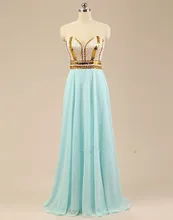 2017 echt Bild Abendkleid Abendkleid Mint Sage A-line Liebsten Perlen Licht Schatz-wulstige Lange Prom Kleider Abendkleid