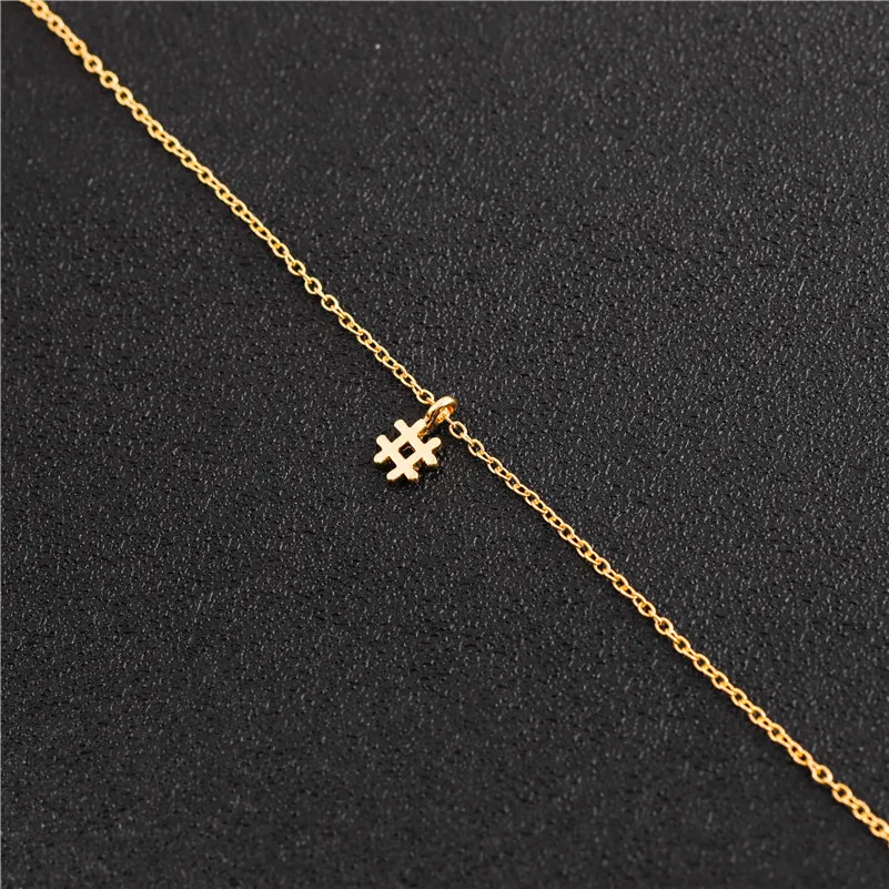 

alphabet Trendy Symbol # Necklaces Typography Letter Necklace name Hashtag Necklace Simple Initial Sign Necklace for Women