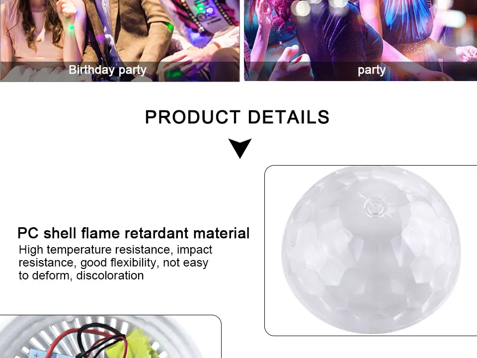 RGB DMX LED stage light E27 5W 9W LED Bulb KTV Bar Disco Party Lamp for Holiday Dance Decoration Crystal Ball led Light (6)