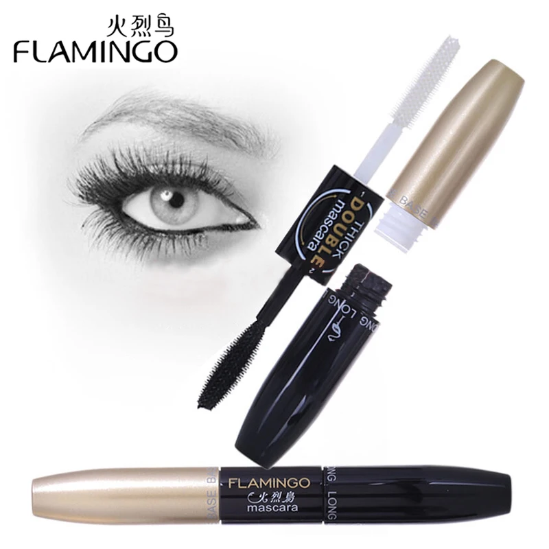 FLAMINGO Brand Makeup Mascara Waterproof Dual-heads Mascara Curling and Thick Rimel Mascara 6208