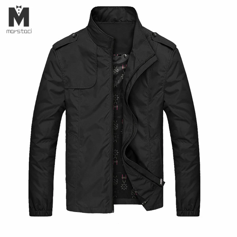 

New Arrival Spring Autumn Casual Windproof Men Jackets Slim Outwear Stand Collar Men's Coat Male Clothing Plus Size with Zipper
