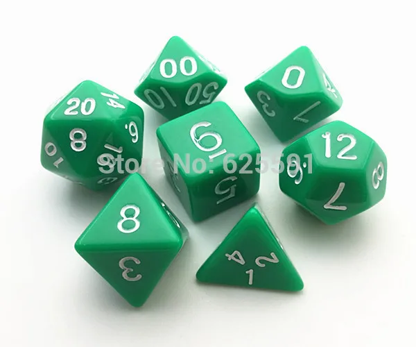 7 шт./лот высококачественные зеленые кости D4 6 8 10 10% 12 20 красочные|dice|dice largedice picture |