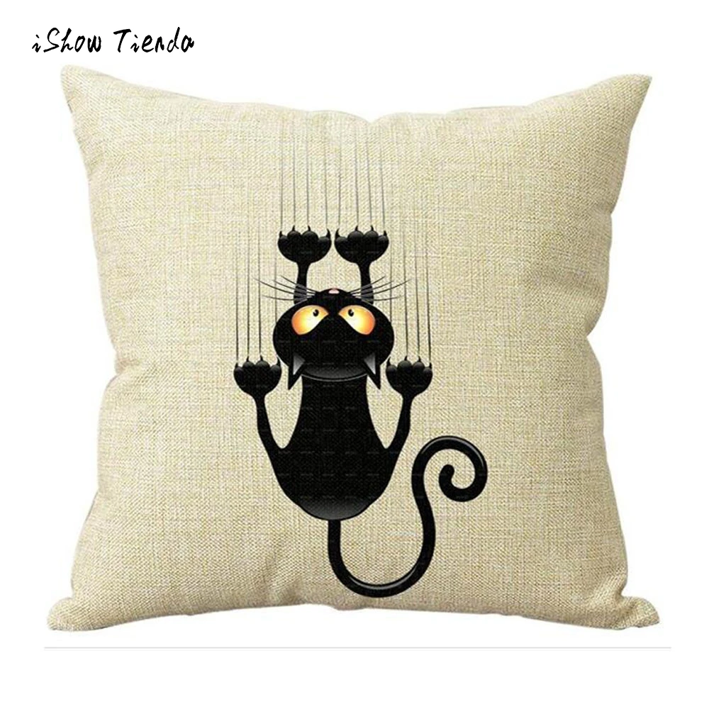 Lovely Cushion Cover Black Cat Pillow Case Home Decorative Cheap Pillow Case Sofa Waist Throw Cushion Cover Hot Home Decor Lovely Cushion Cover Black Cat Pillow Case Home Decorative Cheap Pillow Case Sofa Waist Throw Cushion Cover Hot Home Decor