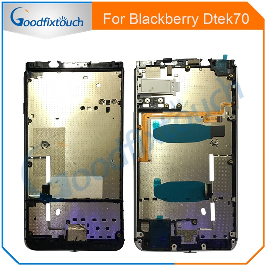 

For BlackBerry Keyone DTEK70 DTEK 70 Front Frame Housing Case LCD Screen Frame Replacement Parts With Side Button Black Silver