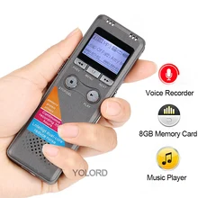 8 ГБ 1600 мАч 96 часов работы умный голосовой активированной записи цифровой ЖК-экран аудио рекордер паспорт повторная ручка MP3 музыкальный плеер