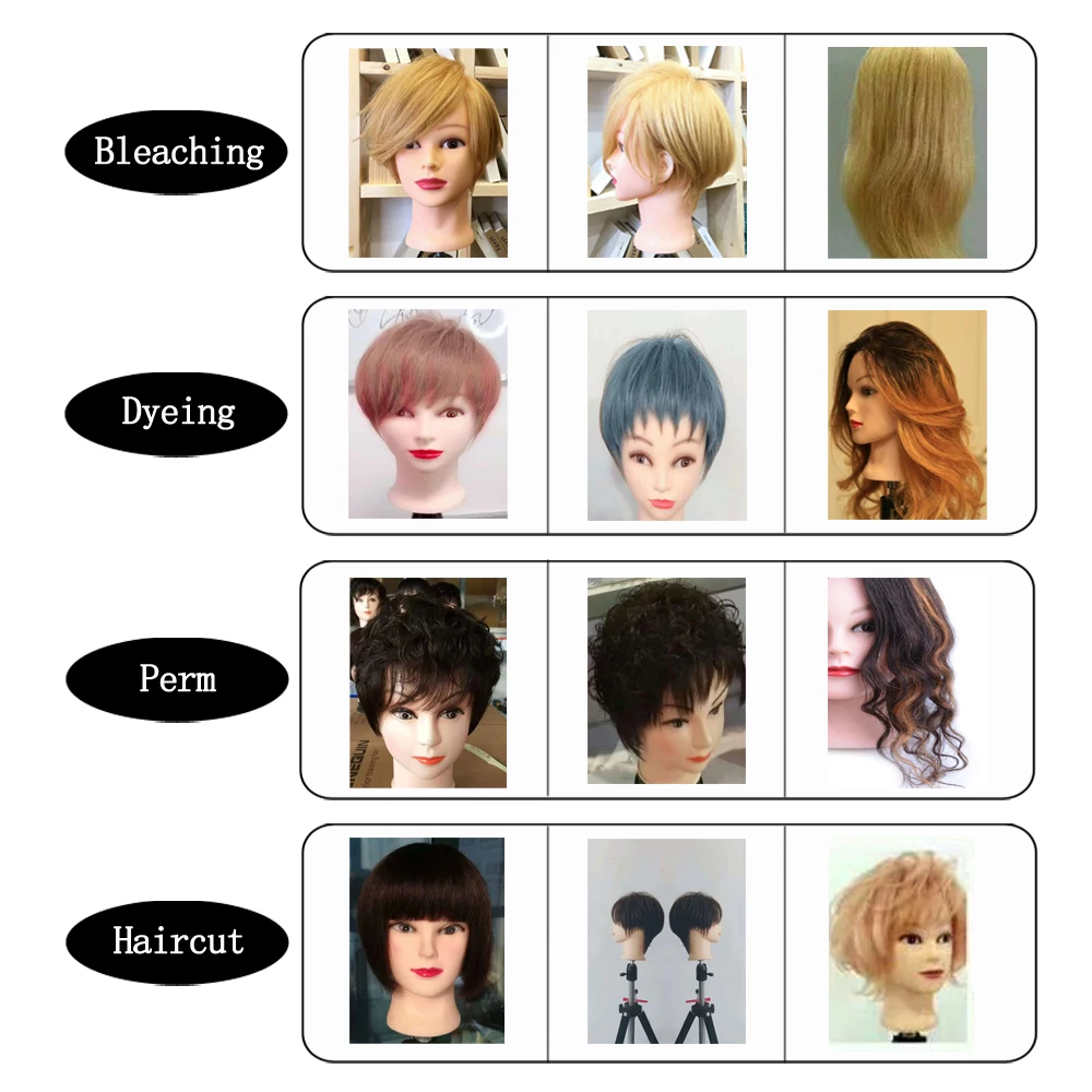 Mannequin Head With 12inch 100% Real Human Hair Cosmetology Hairdresser Training Head Manikin Perm Bleaching Dyeing Haircut Mannequin Head With 12inch 100% Real Human Hair Cosmetology Hairdresser Training Head Manikin Perm Bleaching Dyeing Haircut