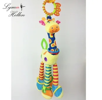 

Happy Monkey 46cm Baby Rattle Teether Giraffe BB Sound Stuffed Plush Doll Sound Car Bed hanging Toy Toys Bell Ring Infant Puppet