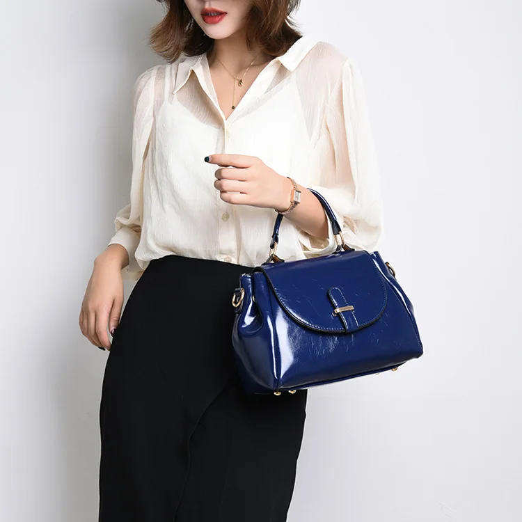 Модная кожаная сумка-мессенджер Женская винтажная маленькая сумка через плечо для женщин сумки женские черные коричневые темно-синие