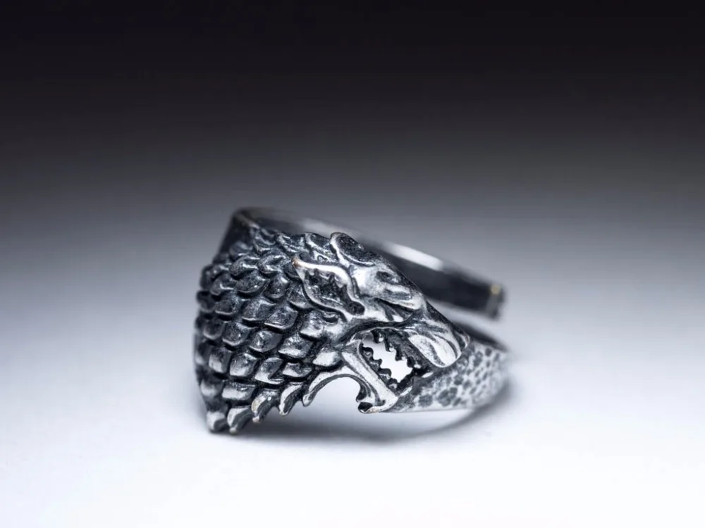 

15pcs House Stark Direwolf Ring Game of Thrones Stark Ring Game of Thrones Ring