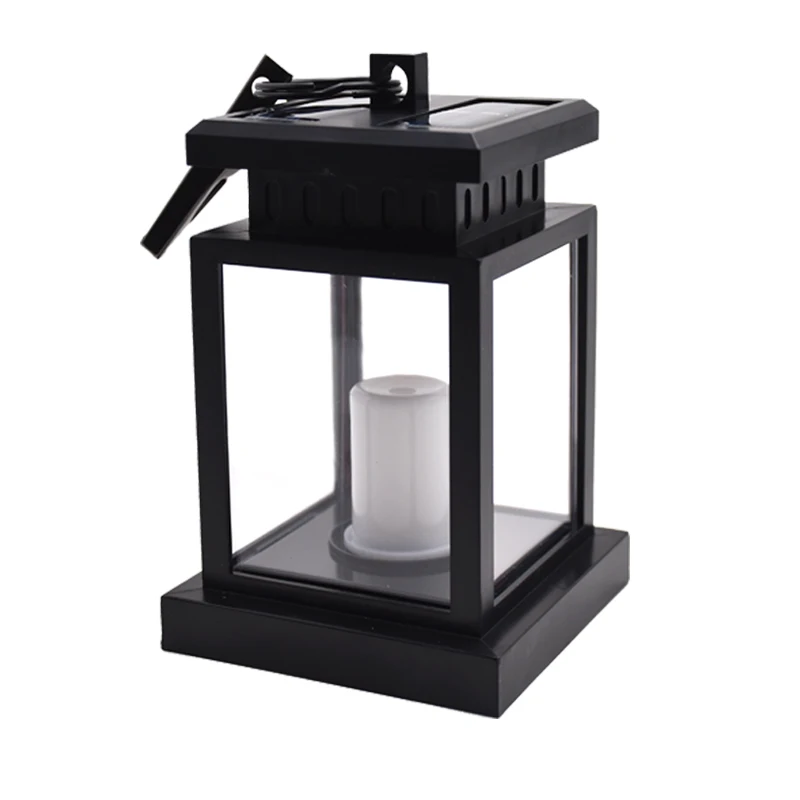 Home House Outdoor Candle Lantern Solar Powered Landscape Umbrella