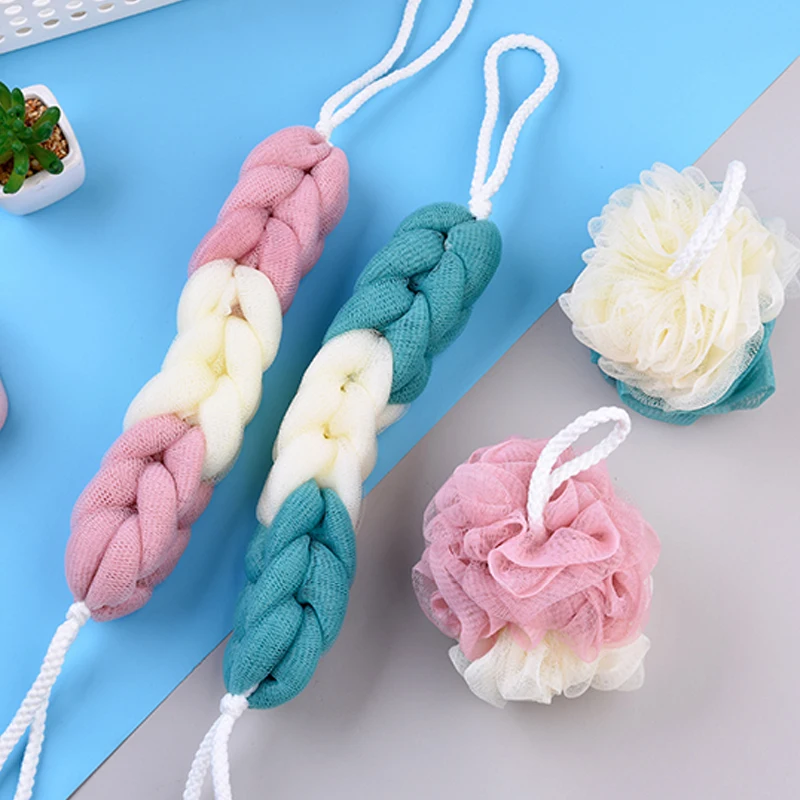 

Bathroom Parts Set Body Mop Bath Flower Ball Sponge Shower Soft Sponge Bubbles Foaming Mesh Net Loofah Cleaning Wash Body