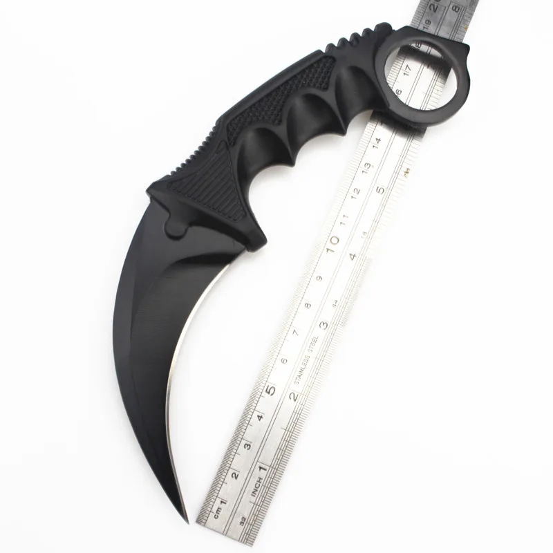 Нож Karambit Cs Go, охотничий нож для выживания, тактические ножи Navajas Supervivencia, настоящий нож s Outillage Couteau Tactique Facas - Цвет: black