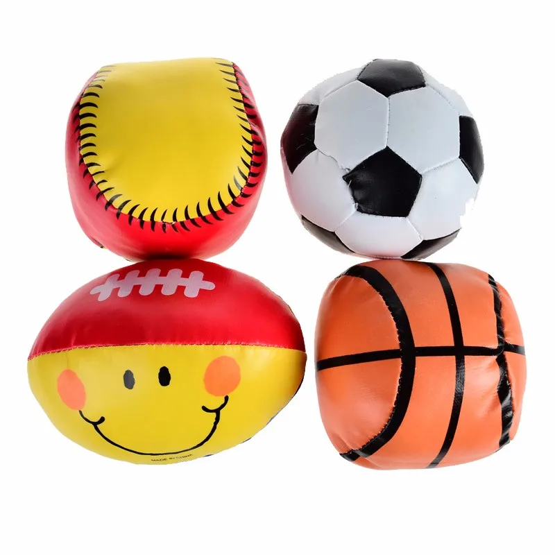 BOHS Baby Toy Balls Soft Safe Rugby Basketball Softball 4pcs Packin