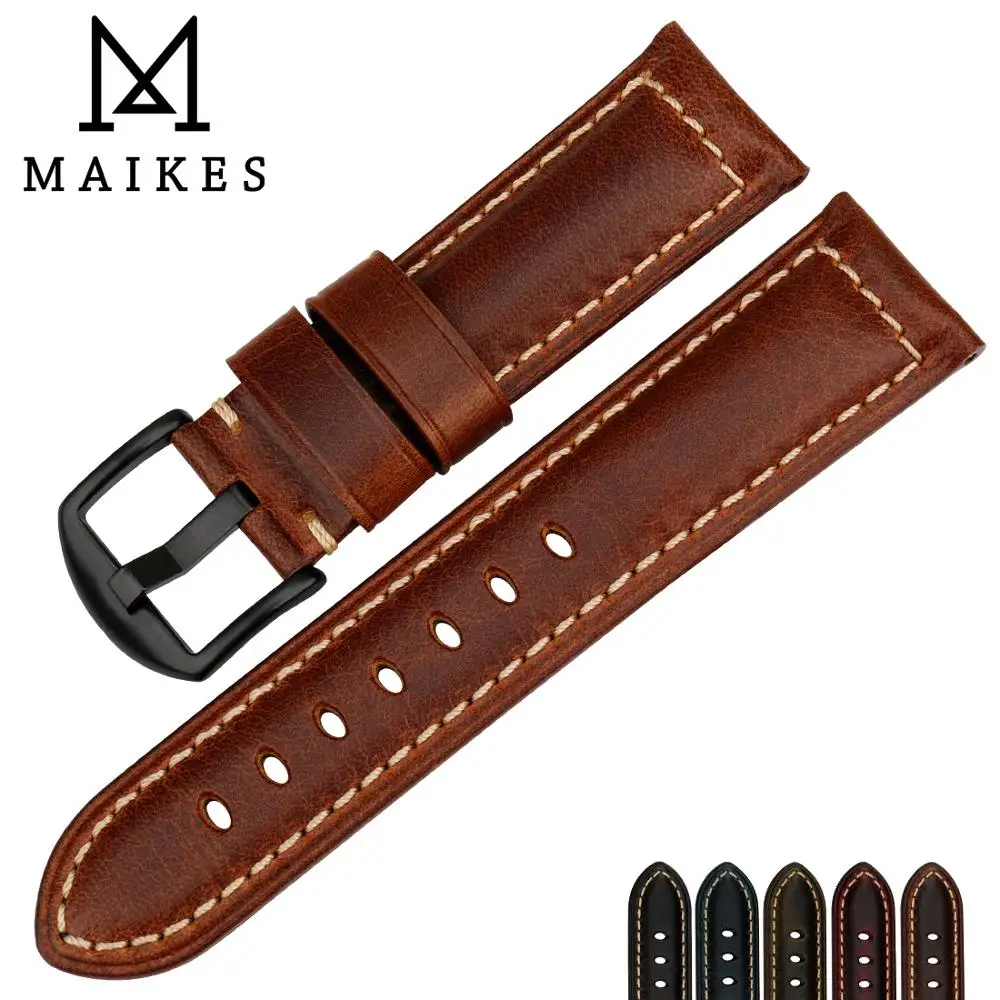 MAIKES ремешок для часов из натуральной коровьей кожи сменный цветной и 20 мм 22 24 26