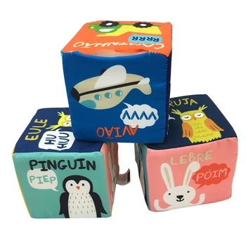 

Infant Cloth Building Blocks Soft Educational Toys Cartoon Car Kawaii Animals Plush Building Block New Colorful Baby Rattles Toy