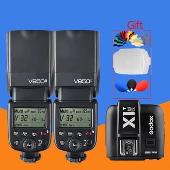 

2x Godox V850II 2.4G GN60 Wireless X System Li-ion Battery Flash Speedlite +X1T-N Trigger Transmitter for Nikon +Gift Kit