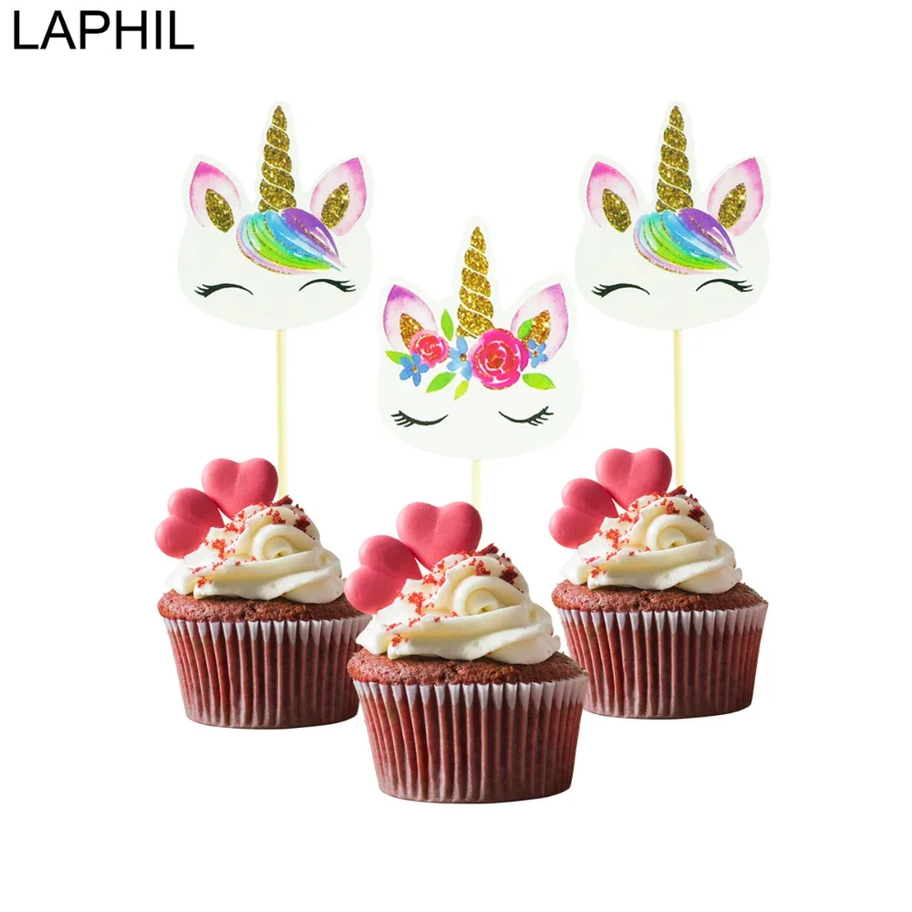 

LAPHIL Birthday Party Decorations Unicorn Cake Topper Cupcake Wrappers Unicorn Baby Shower Party Supplies Unicorn Party Favors