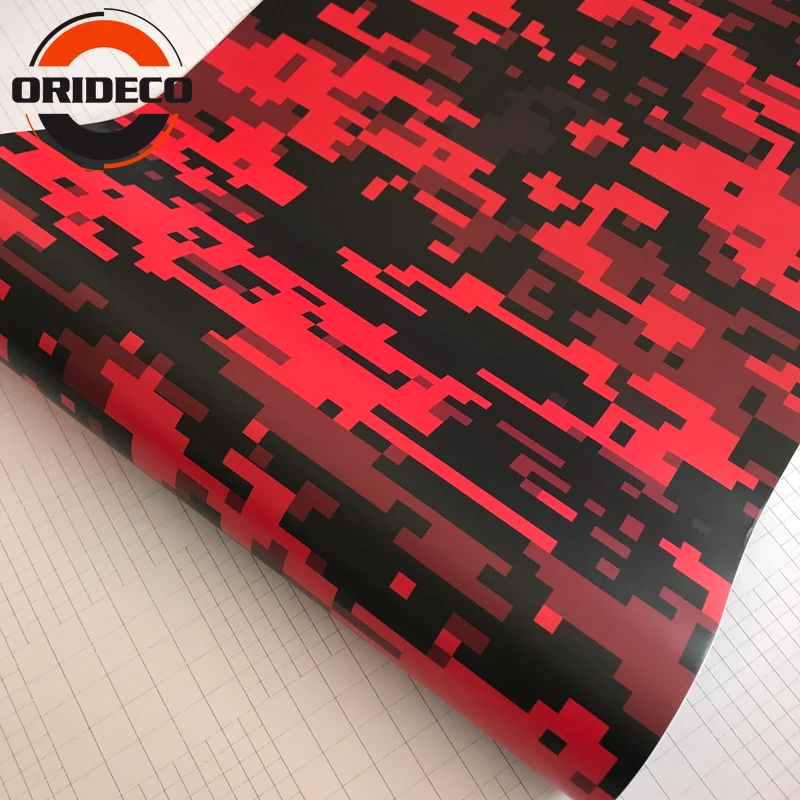 Digit Black red camo vinyl auto film foil 2