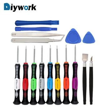 

DIYWORK 16 in 1 Mobile Phone Repair Tools Kit Spudger Pry Opening Tool Screwdriver Set for iPhone iPad Hand PC PDA Tablet