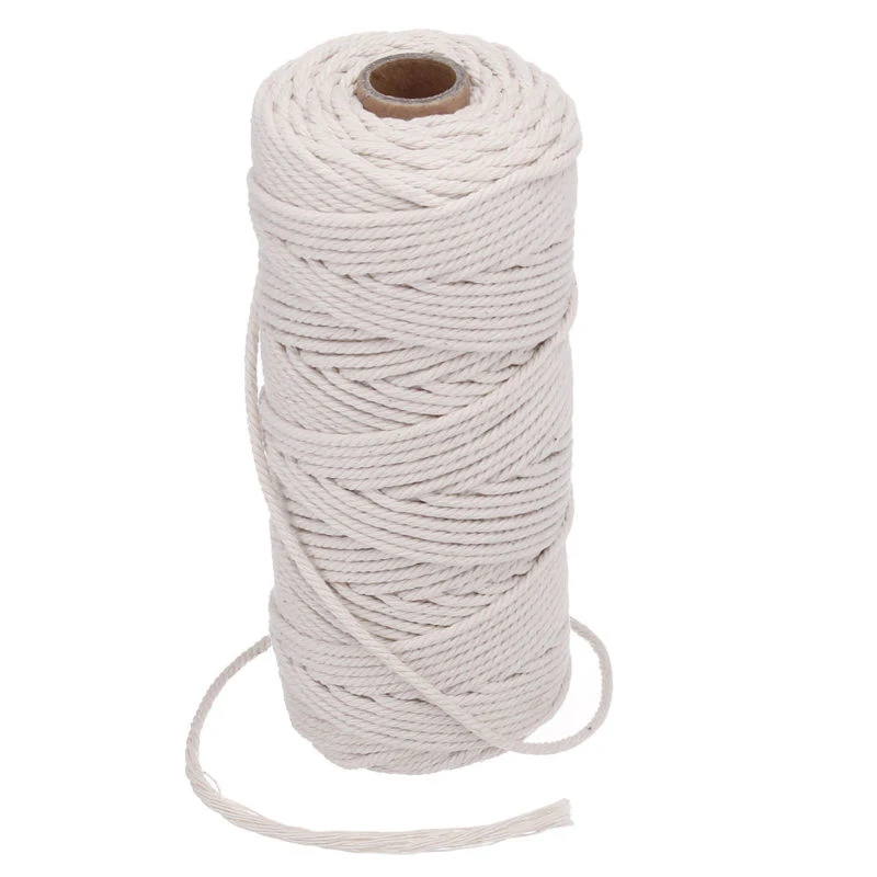 

Durable 100m White Cotton Cord Natural Beige Twisted Cord Rope Craft Macrame String DIY Handmade Home Decorative Supply 1/2/3mm