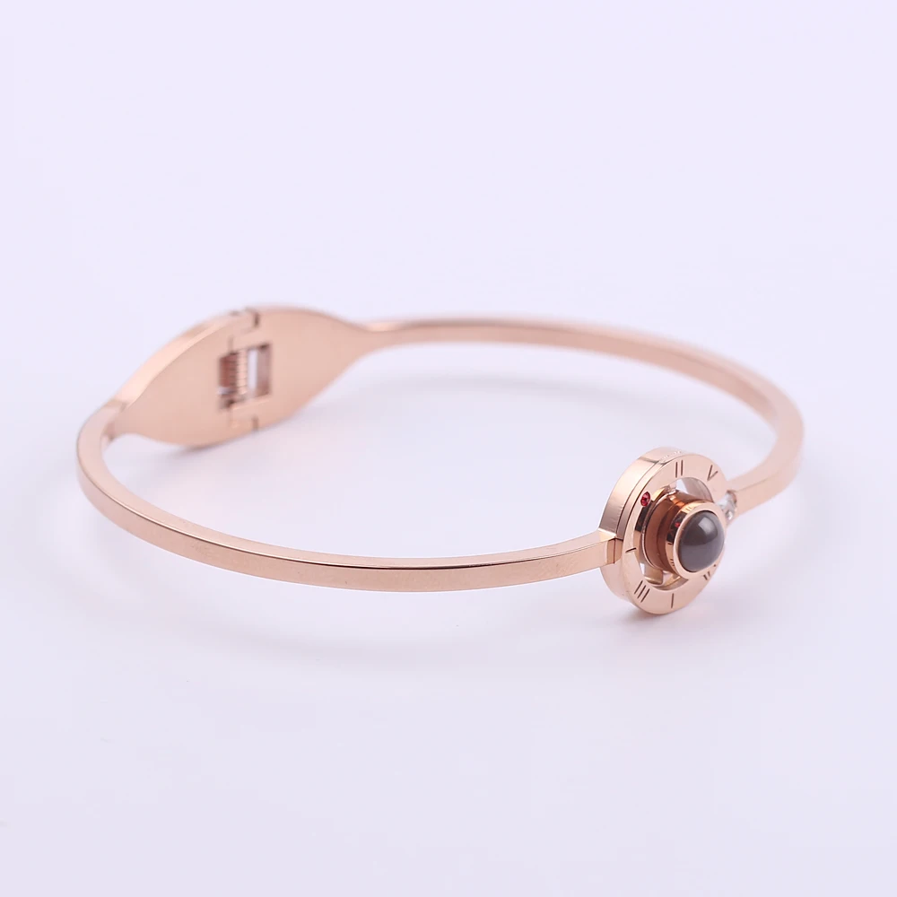 

2018 New Listing Bracelet Rose Gold 100 Languages I Love You Fashion Charm Ladies Bracelet Valentine's Day Gift Direct Wholesale