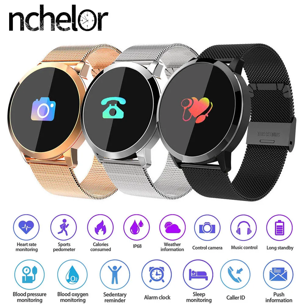 

Color Screen Screen Smartwatch IP67 Waterproof Smart Watch Sport Fitness Men Women Wearable Devices for IOS Android Watcjes