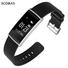 Scomas новые пульсометр смарт-браслет 0.96 дюймов сенсорный экран BT4.0 Smart Браслет Watche фитнес трекер Браслет