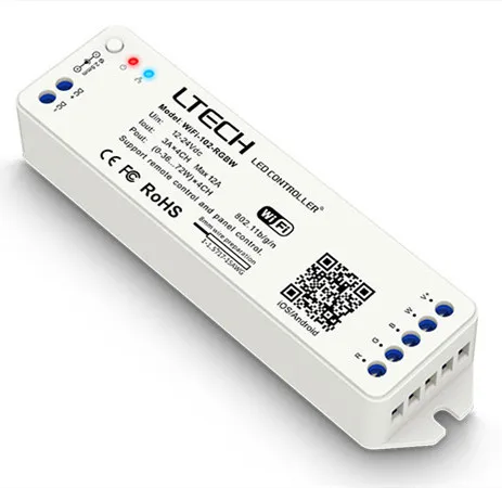 

WiFi-102-RGBW;LED WiFi Controller;DC12-24V input;3A*4CH output