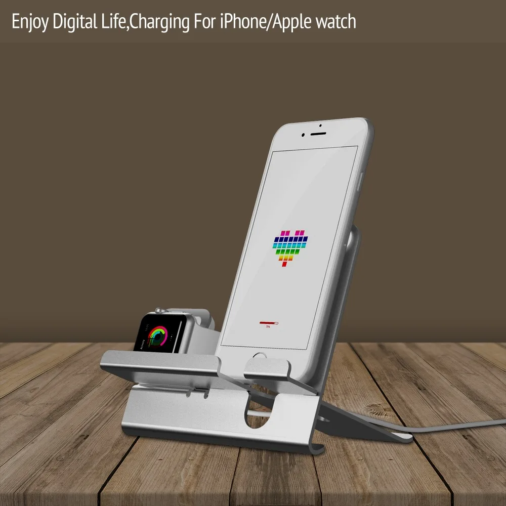 Изысканная настольная зарядная док станция для iPhone X/XR/7/6/5/SE/8 подставка Apple Watch